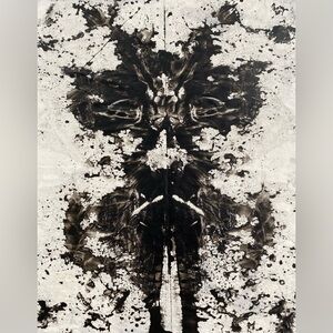 Abstract Black and White Inkblot Art Print